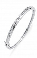 925 Sterling Silver CZ Channel Set Bangle