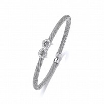925 Sterling Silver Ladies CZ Infinity Bangle