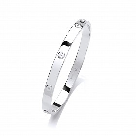 925 Sterling Silver Gents Screw Hinge Bangle