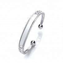 Silever Gents ID Curb Torque Bangle