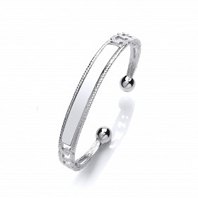 Silever Gents ID Curb Torque Bangle