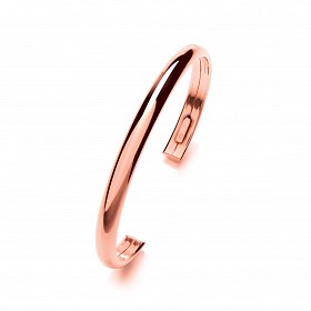 Rose Gold Plated Plain Dome Torque Bangle