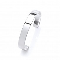 925 Sterling Silver Ladies Flat Torque Bangle