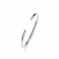 925 Sterling Silver Plain Round Tube Flexi Torque Bangle