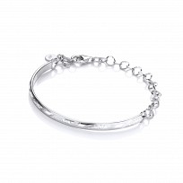 925 Sterling Silver Fancy Adjustable Bangle With Engraved Detailing