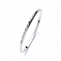 925 Sterling Silver Ladies Fancy Twist Bangle