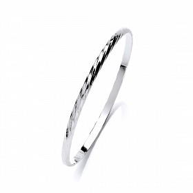 925 Sterling Silver Ladies Fancy Twist Bangle