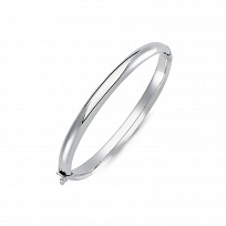 925 Sterling Silver Ladies Plain Hinged Bangle
