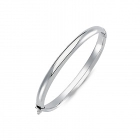 925 Sterling Silver Ladies Plain Hinged Bangle