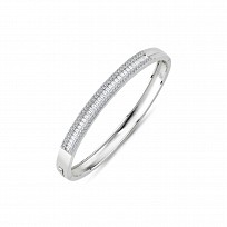 925 Sterling Silver Ladies Fancy CZ Bangle