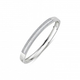 925 Sterling Silver Ladies Fancy CZ Bangle