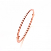 Rose Gold Plated Satin Brushed Finish Hinged Bangle