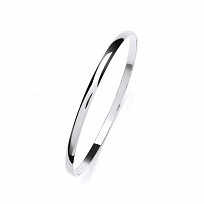 Silver Plain Flat Round Slave Bangle