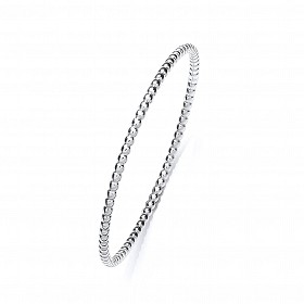 Silver Platinum Plate Bead Slave Bangle