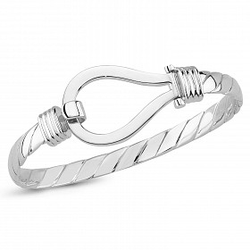 Silver Gents Fancy Hook Bangle
