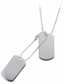 925 Sterling Silver Double Dog Tag Chain