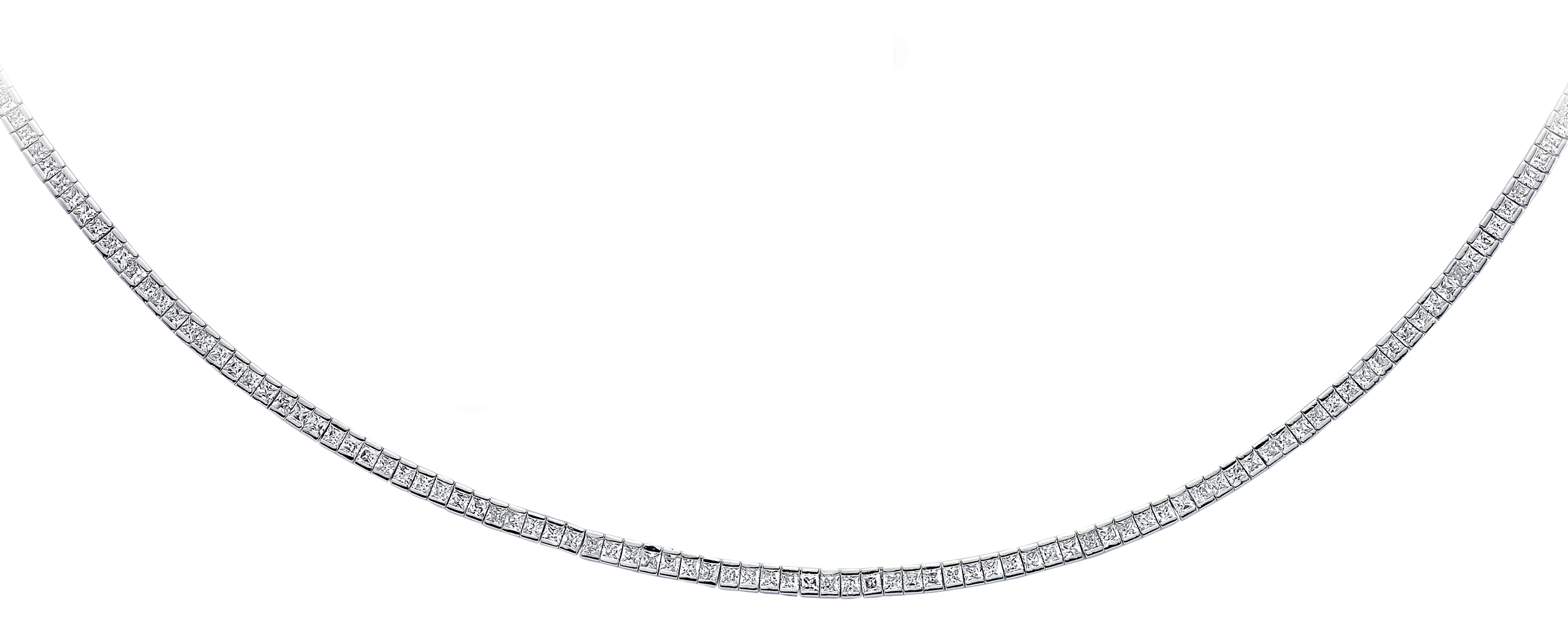 925 Sterling Silver Cubic Zirconia Square Necklace