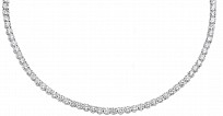 925 Sterling Silver Cubic Zirconia Round Stone Clawset Necklace
