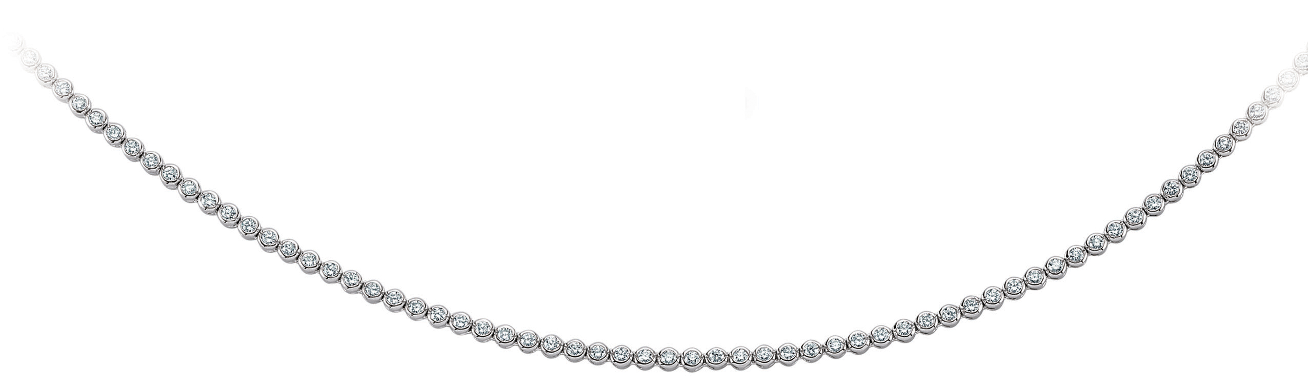 925 Sterling Silver Cubic Zirconia Rubover Necklace