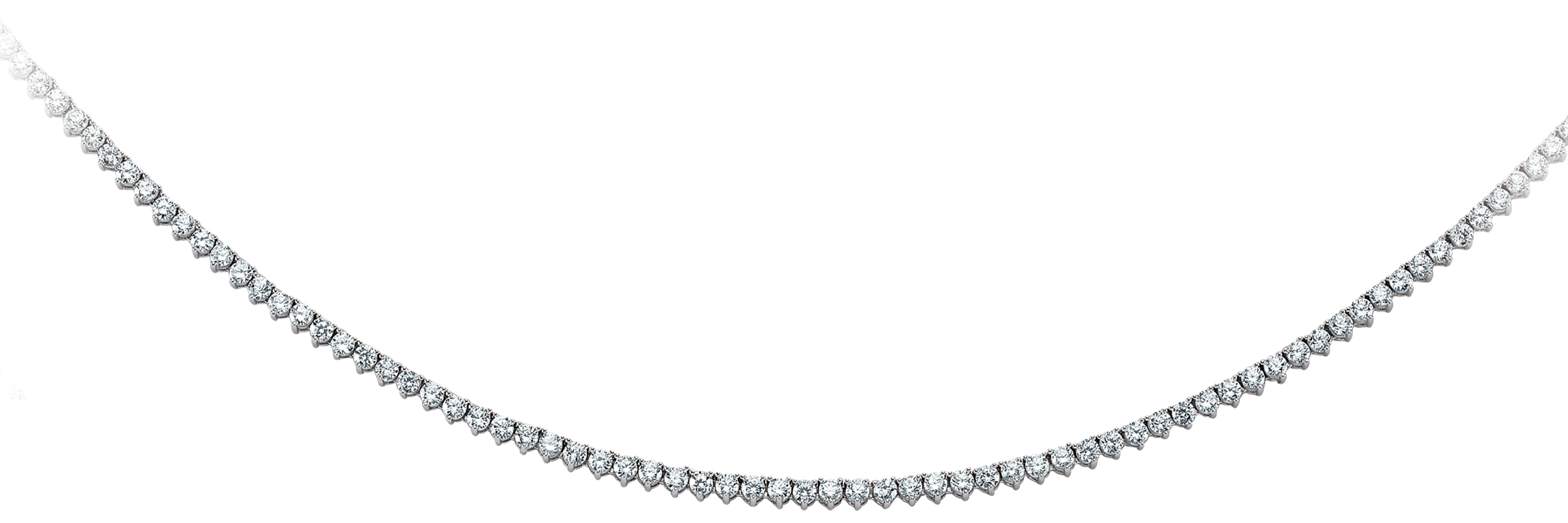 925 Sterling Silver Cubic Zirconia Round Stone Clawset Necklace