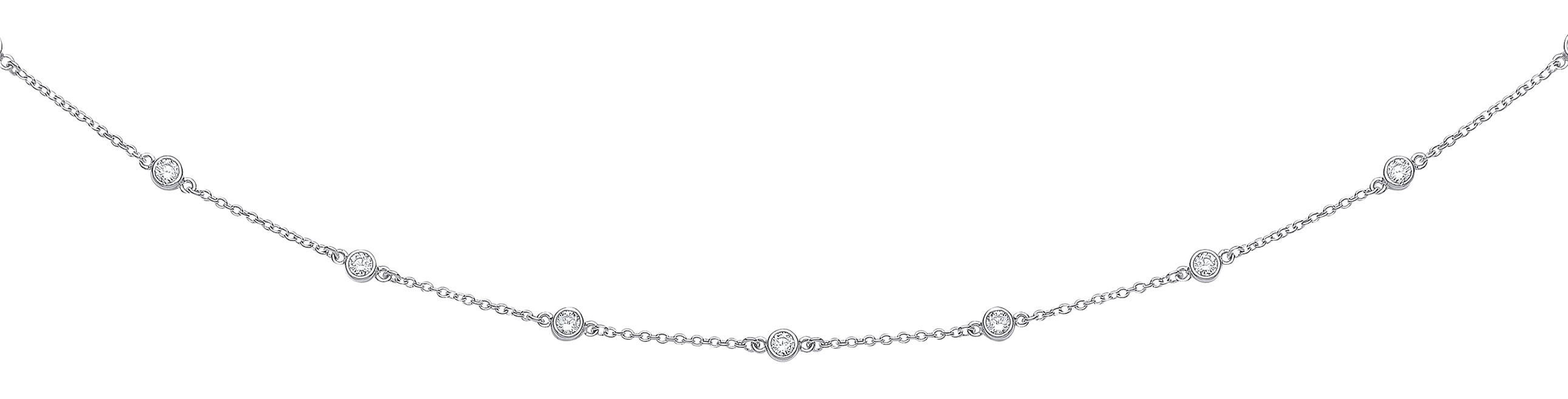925 Sterling Silver Rhodium Plated Necklace with Cubic Zirconia