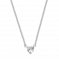 925 Sterling Silver Ladies Necklace With CZ Claw Set Pendant