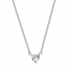 925 Sterling Silver Ladies Necklace With CZ Claw Set Pendant