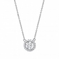 925 Sterling Silver CZ Fancy Pendant Necklace