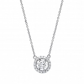 925 Sterling Silver CZ Fancy Pendant Necklace