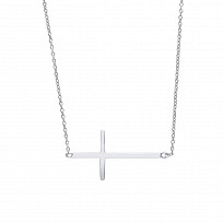 925 Sterling Silver CZ Cross Pendant Necklace
