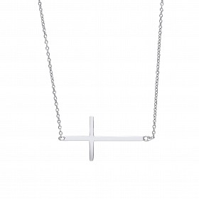 925 Sterling Silver CZ Cross Pendant Necklace
