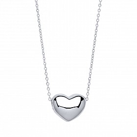 925 Sterling Silver Plain Heart Pendant With Chain