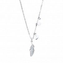 925 Sterling Silver Fancy Necklace With Leaf Charm