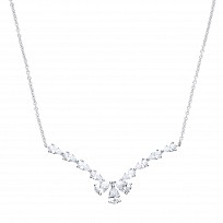 925 Sterling Silver CZ Tear Drop Fancy Necklace