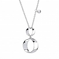 925 Sterling Silver Necklace With Twisted Circle Drop Pendant