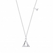 925 Sterling Silver Necklace With 925 Sterling Silver Cutout Triangle Pendant