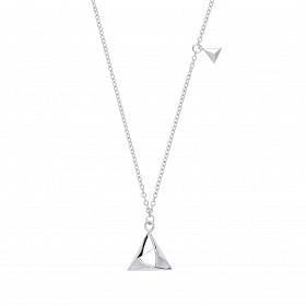 925 Sterling Silver Necklace With 925 Sterling Silver Cutout Triangle Pendant