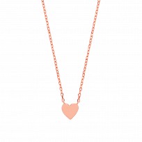 Rose Gold Plated Plain Petite Love Heart Pendant Necklace