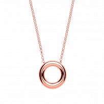 925 Sterling Silver Necklace With Rose Gold Hoop Pendant