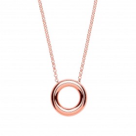 925 Sterling Silver Necklace With Rose Gold Hoop Pendant