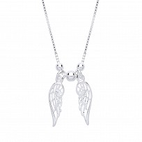 925 Sterling Silver Angel Wings Necklace