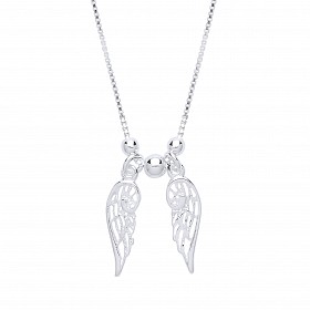 925 Sterling Silver Angel Wings Necklace