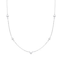 Silver Fancy Hearts Necklace