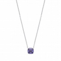 Silver Tanzanite Claw Set Pendant Necklace