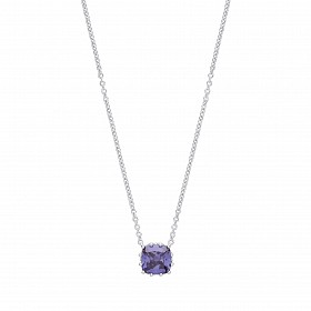 Silver Tanzanite Claw Set Pendant Necklace