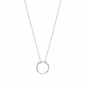 Silver Circle Pendant Necklace With Spring Open For Charms