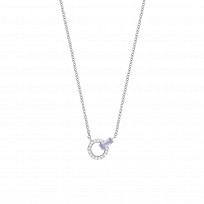 925 Sterling Silver Blue Spinal & CZ Fancy Necklace