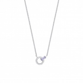925 Sterling Silver Blue Spinal & CZ Fancy Necklace