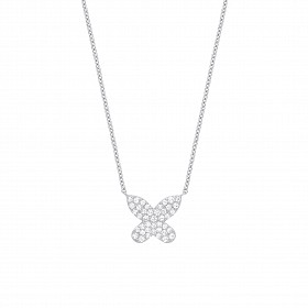 925 Sterling Silver CZ Butterfly Necklace