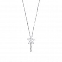 925 Sterling Silver CZ Star Drop Fancy Necklace